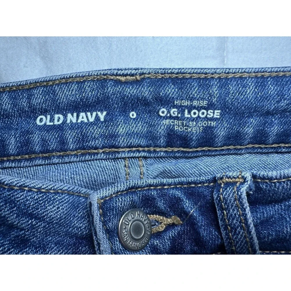 Old Navy O.G. Loose Denim Blue Jeans‎ High Rise Women's SIZE 0